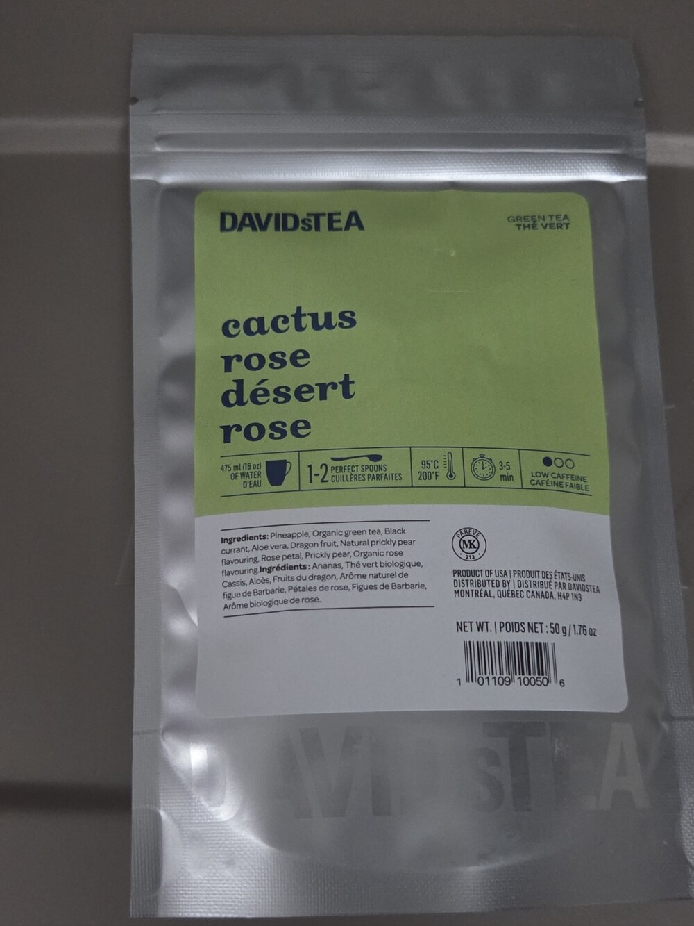2/$20 New! Sealed! Davidstea CACTUS ROSE Loose Leaf Tea 50g Davids Tea